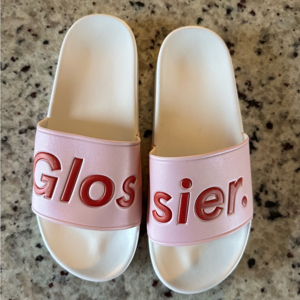 Glossier Blush Pink Slide Sandals
